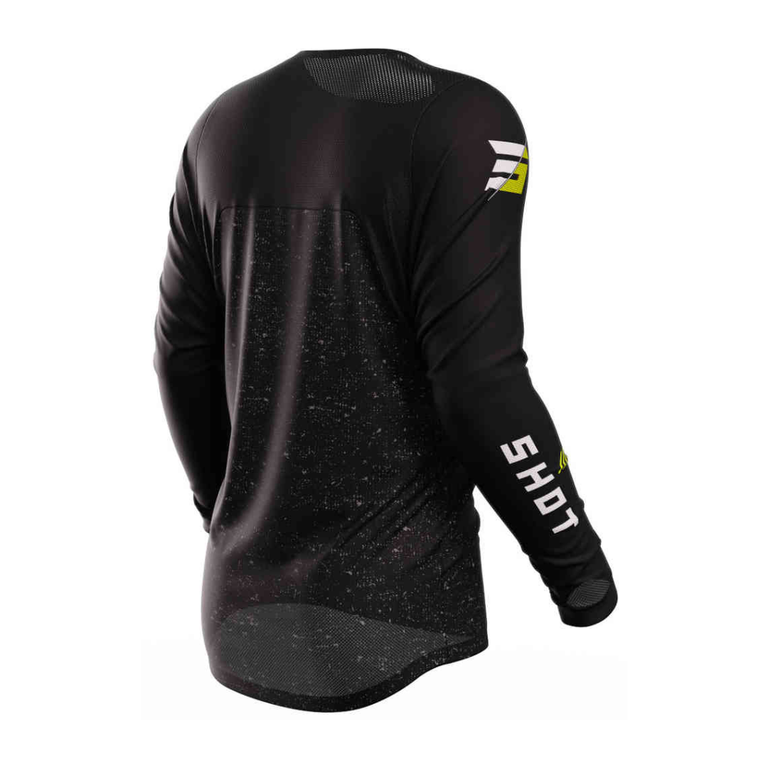 Maglia Motocross Shot Contact Speck Black Yellow Fluo
