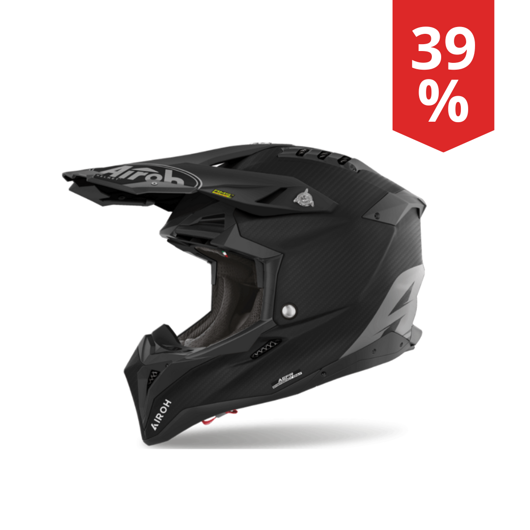 Casco Motocross Airoh Aviator 3 Full Carbon Opaco