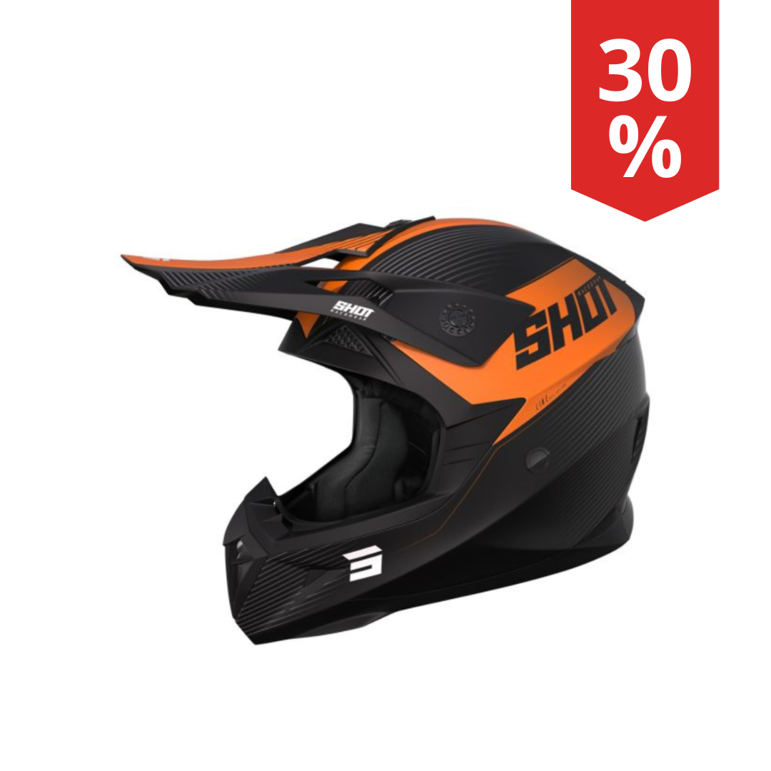 Casco MotoCross Shot Pulse Line Arancio opaco