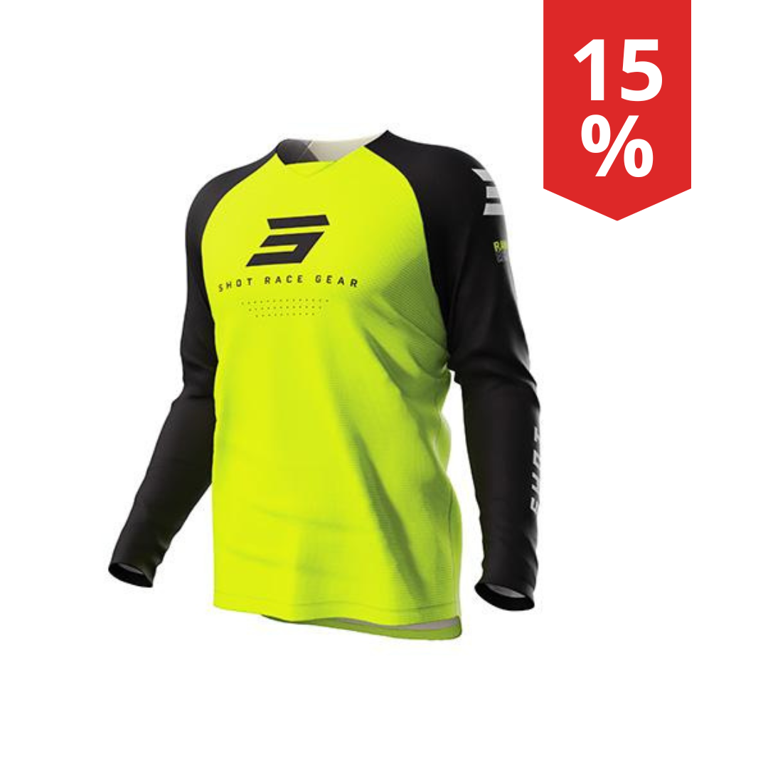 Maglia Motocross Bambino Shot Raw Escape Giallo fluo