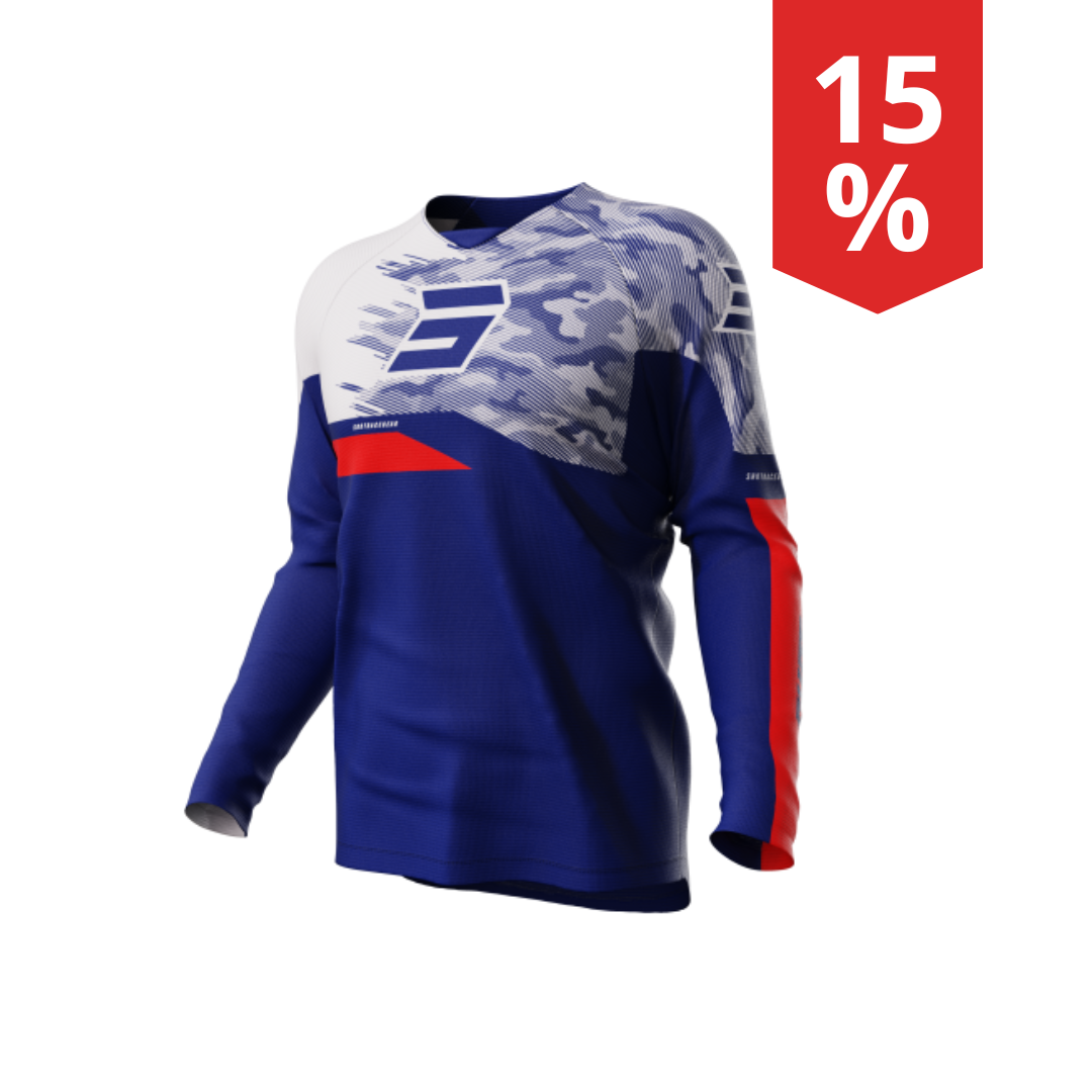 Maglia Motocross Bambino Shot Raw Matrix Blu