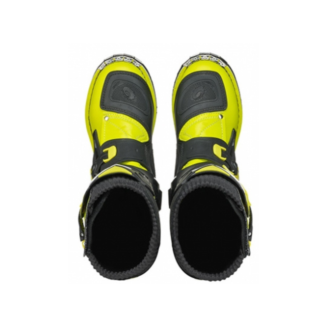 Stivali Motocross Bambino Sidi Flame Nero-Giallo Fluo