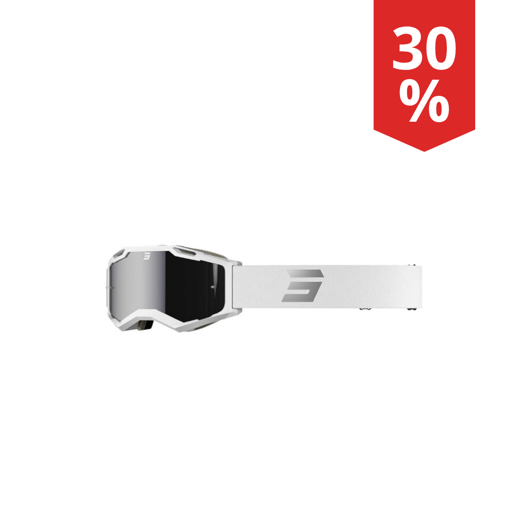 Maschera Motocross Shot Iris 2.0 Tech Silver lucido