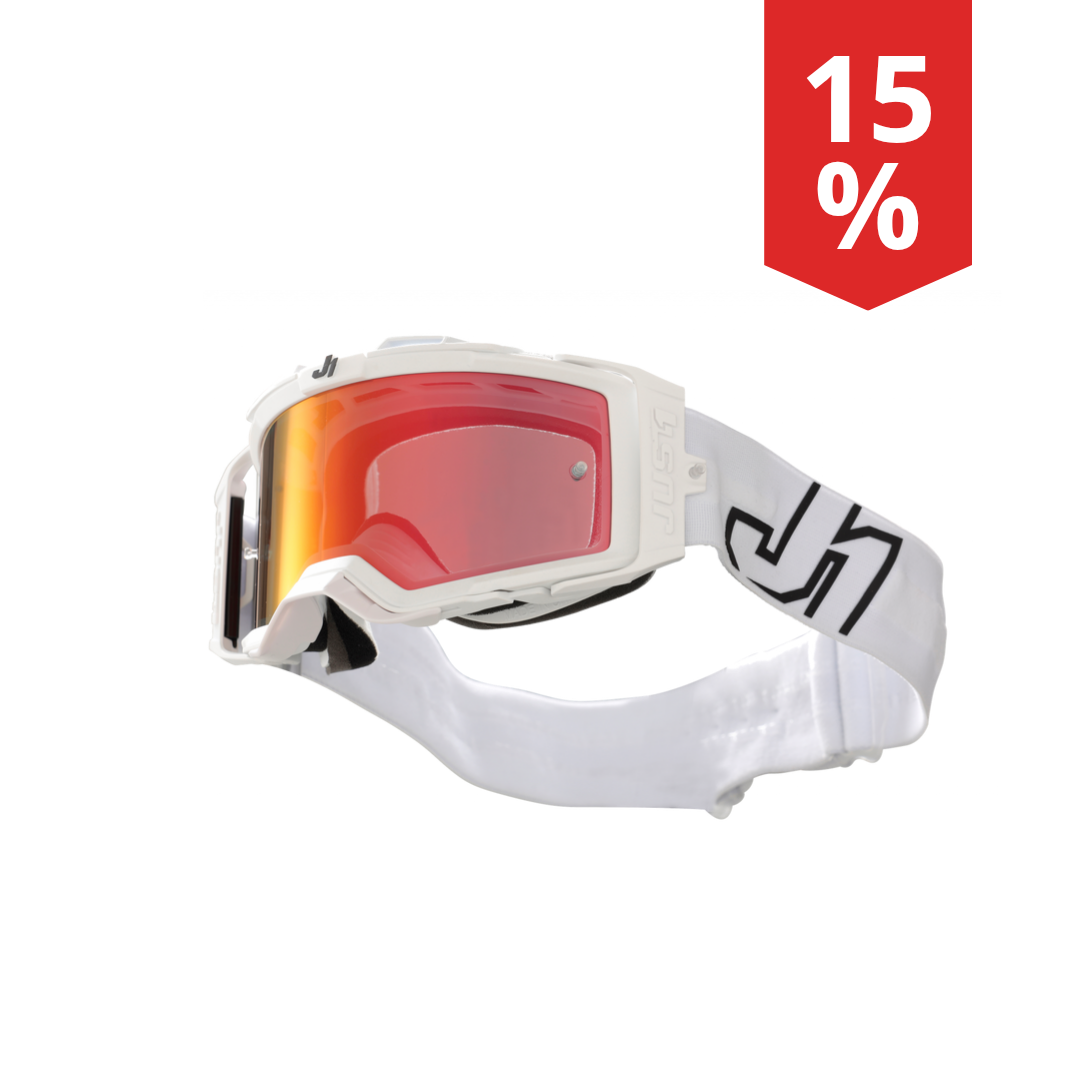 Maschera Motocross Just1 Nerve Prime Bianco