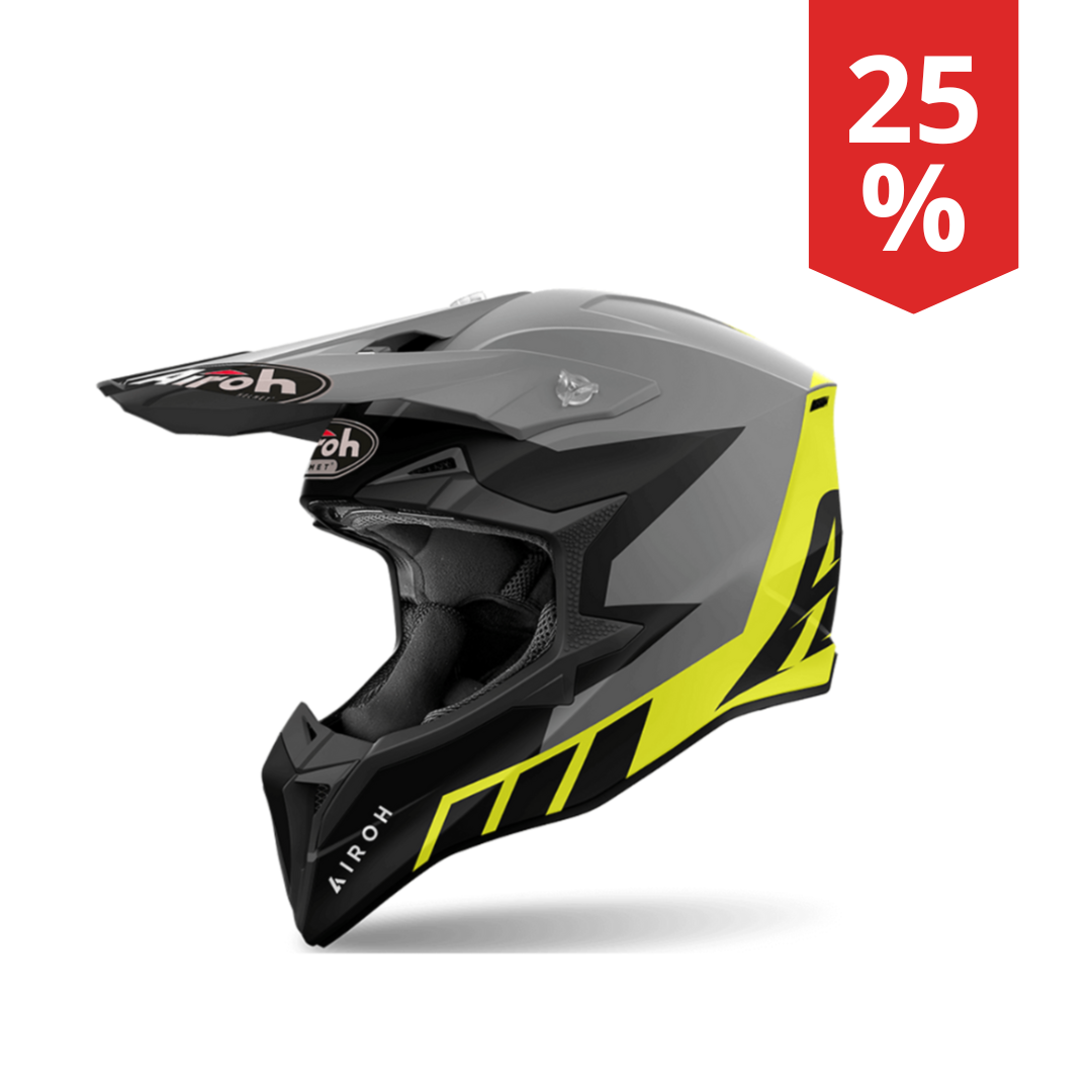 Casco Motocross Airoh Wraaap Reloaded Giallo opaco 2024