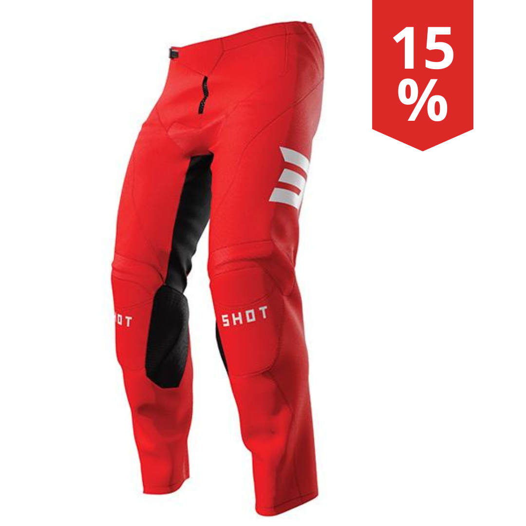 Pantaloni Motocross Bambino Shot Raw Escape Rosso