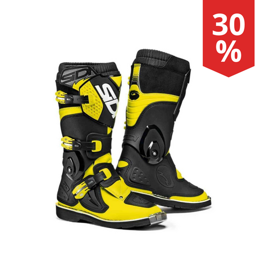 Stivali Motocross Bambino Sidi Flame Nero-Giallo Fluo