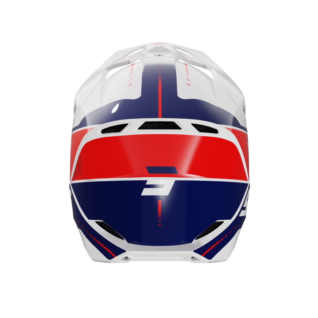 Casco Motocross Bambino Shot Furious Peak Blu rosso Bianco