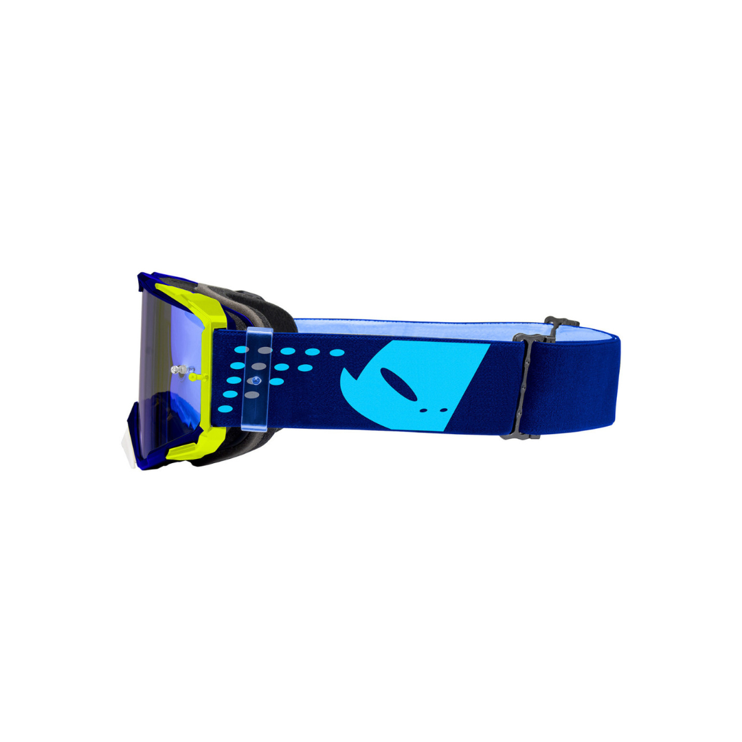 Maschera Motocross Ufo Core- Blu e Giallo Fluo